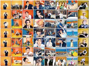 Pack of 56 Paper BTS Band Members Photocards collection, HD+ Quality, Multicolour, (4.1 x 5.8 Inch) A6 Photographic Paper