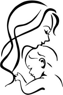 Wollfill 45 cm Beautiful Mom & Baby Decorative Wallsticker Self Adhesive Sticker