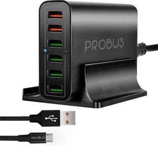 Probus 60 W 12 A Wall Charger for Mobile with Detachable Cable