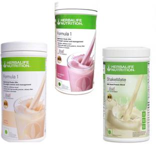 Herbalife Nutrition FORMULA-1 VANILLA-500+ROSE KHEER-500+SHAKE MATE-500 Nutrition Drink