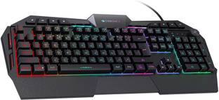 ZEBRONICS ZEB-TRANSFORMER K4 Double injection backlit keycaps, control knob Wired USB Standard Gaming Keyboard Compatible with Desktop, Laptop, Mac