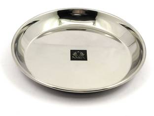 Nyra Stainless Steel Quarter Side Plates with glossy outer finish Set Lunch/Dinner Quarter Plate