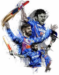 StickerYard 55 cm Virat Kohli Celebrate Self Adhesive Sticker
