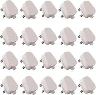 Avishi High Quality 6 Amp. 3 Pin Top Plug, Pack of 20 Plugs (Made of Polycarbonate) 1  Socket Extension Boards