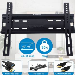 Homebliss 40-65" fixed Wall Mount Stand with HDMI Cable and Usb Cable Fixed TV Mount