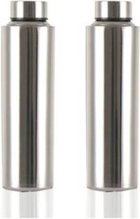 CrossPan Stainless Steel Fridge Water Bottle 1000 ml, Set Of 2, Silver 930 ml 1000 ml Bottle