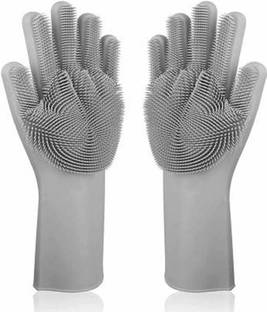 Zemlite Hand Gloves For Kitchen- utensils washing gloves (Multicolour, 1 Pair) Wet and Dry Glove