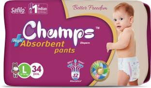 Champs High Absorbent Baby Diaper Pants|Pack of 1 - L