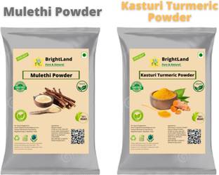 Brightland Combo of Skin care 50gm Mulethi powder 50gm Kasturi Turmeric powder