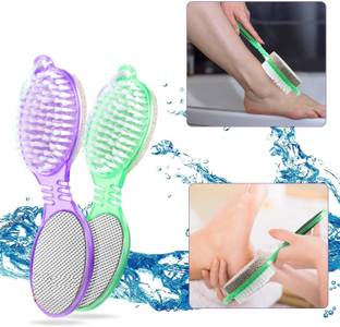 Wiffy 4 Step Home Scrub, File and Buff Foot Scrubber Pedicure Brush