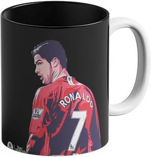 Tee Mafia Ronaldo CR7 Merchandise 2 Tone Black Coffee Ceramic Coffee Mug