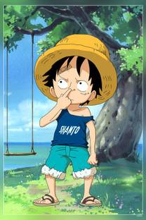 Kid Luffy Monkey D Luffy One Piece Anime Hd Matte Finish Poster Paper Print