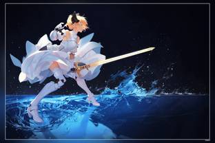 Fate Series Anime Saber Saber Lily Matte Finish Poster Paper Print
