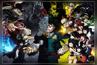 My Hero Academia All For One Boku No Hero Academia All Might Matte Finish Poster Paper Print