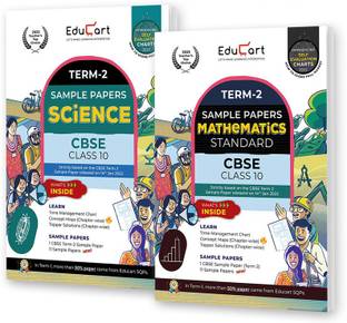 Educart CBSE Term 2 Sample Papers Class 10 Bundle Of Science & Math Standard Books For 2022 (Based On The Term-2 Subjective Sample Paper Released On 14 Jan 2022)