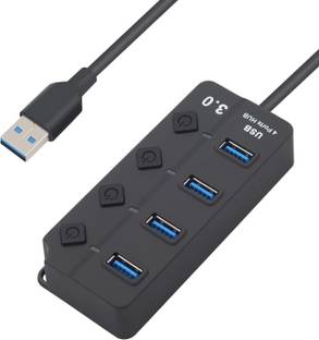 coolcold USB 3.0 HUB Splitter 4 Ports with On/Off Switches High Speed 5Gbps Multiple USB Port Expander for PC Computer USB Hub