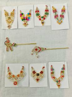 DURGA HOSIERY / ANY FASHION Laddu Gopal Ji Shringar Mala, Bansuri Set Combo Deity Ornament