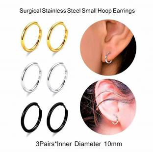 ANORI Mens Women girls boys Valentine Multi Hoop Bali earrings combo stylish design Metal Hoop Earring, Clip-on Earring, Plug Earring, Stud Earring, Earring Set