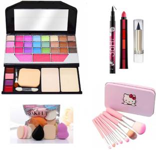teayason All in One 6174 Travel Fashion Makeup Kit for Girls with EyeLiner, Kajal, Makeup Brushes, Sponges and 5 in 1 Lipstick