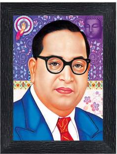 pnf Dr. B. R. Ambedkar Wood Photo Frames with Acrylic Sheet (Glass)-14733 Digital Reprint 8 inch x 6 inch Painting