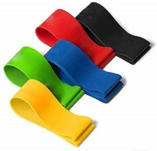 ALORNIS Set of 5 Bands for Physical Therapy, Stretching, Home Fitness, Yoga Resistance Resistance Tube