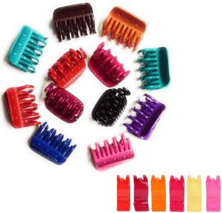Zintalic 12 Pcs Multicolor Clutcher 02 With 6 Small Clutcher Girls & Women Hair Accessory Set