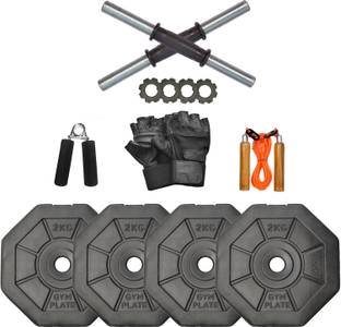 STARX Hexa PVC 8Kg Dumbbells Set COMBO Fixed Weight Dumbbell