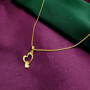 Gilher Gilher Gold Plated Heart Design Daily Wear Chain Pendant For Women And Girl Gold-plated Copper