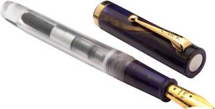 Ledos Click Orion Acrylic Barrel Medium Nib With Converter Purple Fountain Pen