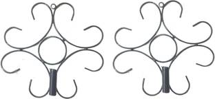 SIRAAJ&SONS Flower Hanging Metal Wall Stand Without Artificial Flower for Outdoor Plant Container Set