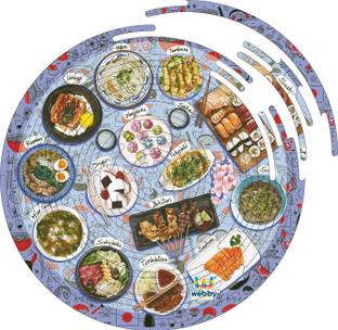 Webby Noozles Japanese Food Wooden Puzzle for Boys and Girls