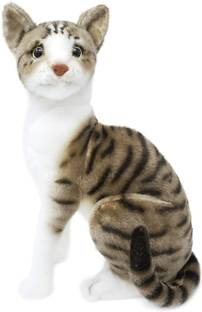 Tickles Soft Stuffed Plush Tabby Cat Animal Toy for Kids Room and Home Decoration  - 30 cm