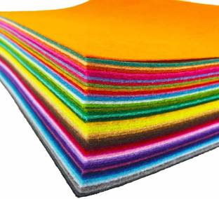 KHUSHA CREATIONS A4 Assorted Color Felt Craft Sheets(10 Sheets)