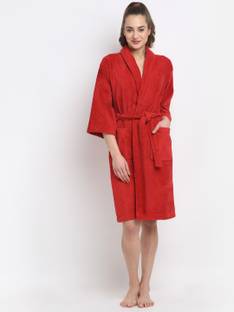 CREEVA Red Medium Bath Robe