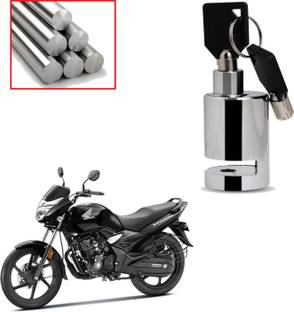 DAZZRIDE Lock for Bike and Motorcycle (Chrome) Disk Round Lock For Honda Unicorn Disc Lock