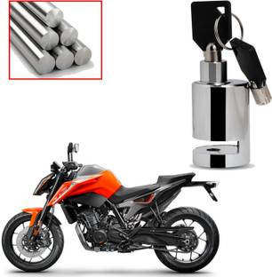 DAZZRIDE Lock for Bike and Motorcycle (Chrome)_Disk_Round_Lock_For KTM DUKE 790 Disc Lock