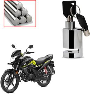 DAZZRIDE Heavy Duty Disc Brake Lock Anti Theft Stainless Steel 7mm Pin Wheel Locking Lock for Bike and Motorcycle (Chrome)_Disk_Round_Lock_For Honda SP 125 Disc Lock