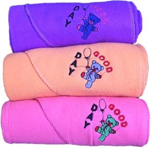 NAMAN Solid Single Hooded Baby Blanket for  AC Room