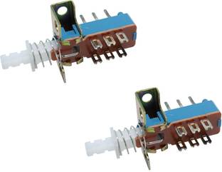 Ovicart Auto Lock Snap Uni-Direction PCB Push Button Switch DPDT 6 Pin (2Pcs) Electronic Components Electronic Hobby Kit