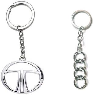 Jainsburys Audi,Tata Logo silver metal Keychain best quality keychain Key Chain