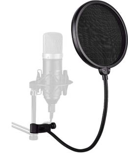 Cezo Microphone Pop Filter Dual Layer Mic Shield with Clip Stabilizing Arm Dual Layer Pop Filter