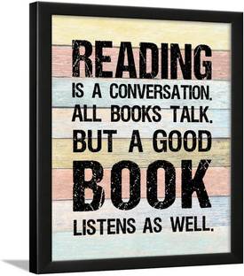 Book Quotes Wall Frames - Reading Quotes Frame - Book Quotes Poster - Book Wall Art Frame Paper Print