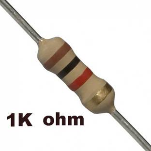gobagee 1K ohm Half Watt 1/2 Watt 5% 5pcs Carbon Film Resistor -Set of 5 Fixed Resistor