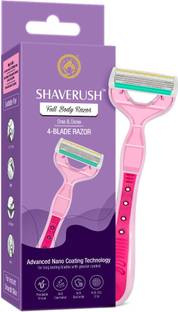 Mom & World Full Body Razor 4 Blades Nano Coating Technology Lubricating Strip, Women