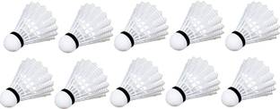 one ton Style White Feather Badminton Shuttlecock - Pack of 10 Feather Shuttle  - White