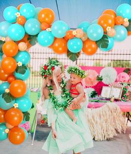 R G ACCESSORIES Solid Moana balloon garland for birthday, baby shower, anniversary , pack of 62pcs Balloon