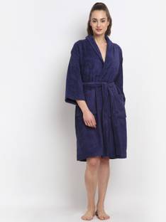 CREEVA Navy Blue Medium Bath Robe