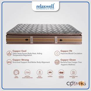Relaxwell Mattress. For Uninterrupted Sleep | Back Pain cure 8 inch Single Pocket Spring Mattress