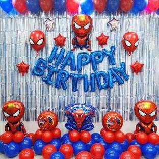 Anayatech HAPPY BIRTHDAY PARTY DECORATION SET WITH FOIL SPIDERMAN & STARpack of 70