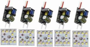 ROOPREKHA ( pack of 5 ) 9watt Driver with MCPCB 9watt white color led bulb raw material Light Electronic Hobby Kit